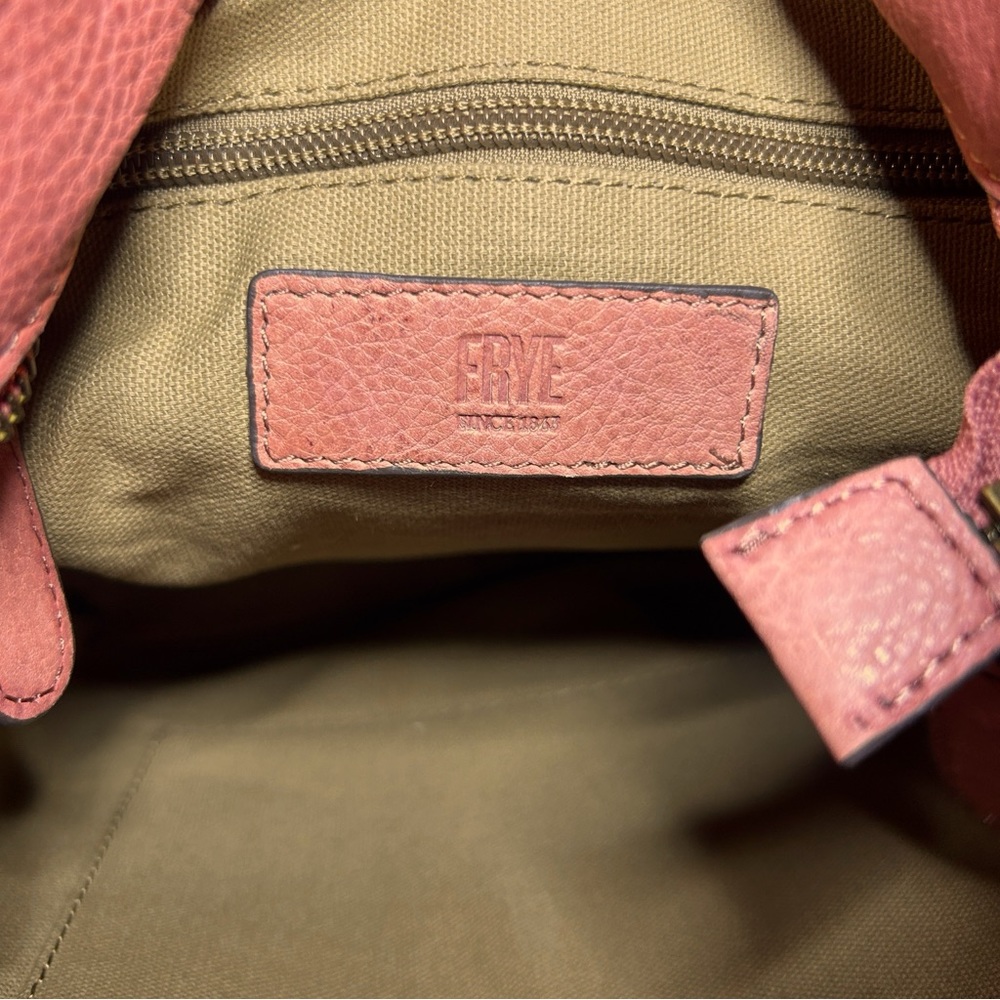 Frye Ari Pink Taupe Pebbled Leather Large Crossbody Hobo Bag Handbag Purse NWT - Picture 12 of 15